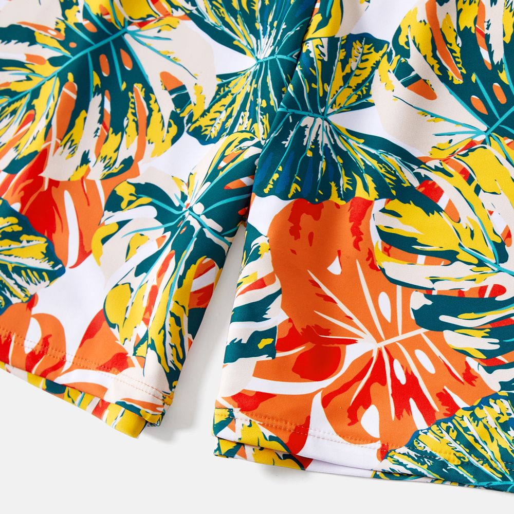 Look Familial Fleurs et plantes tropicales Tenues de famille assorties Maillots de bain Orange big image 13