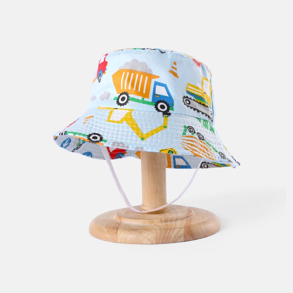 Toddler / Kid Transportation Pattern Bucket Hat Light Blue big image 2