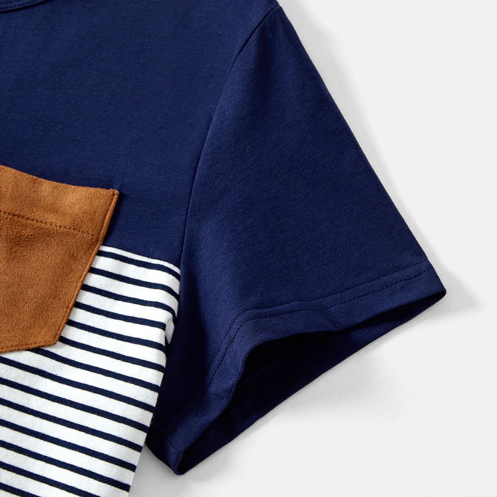 Family Matching 95% Cotton Short-sleeve Colorblock Striped Tee ColorBlock big image 4