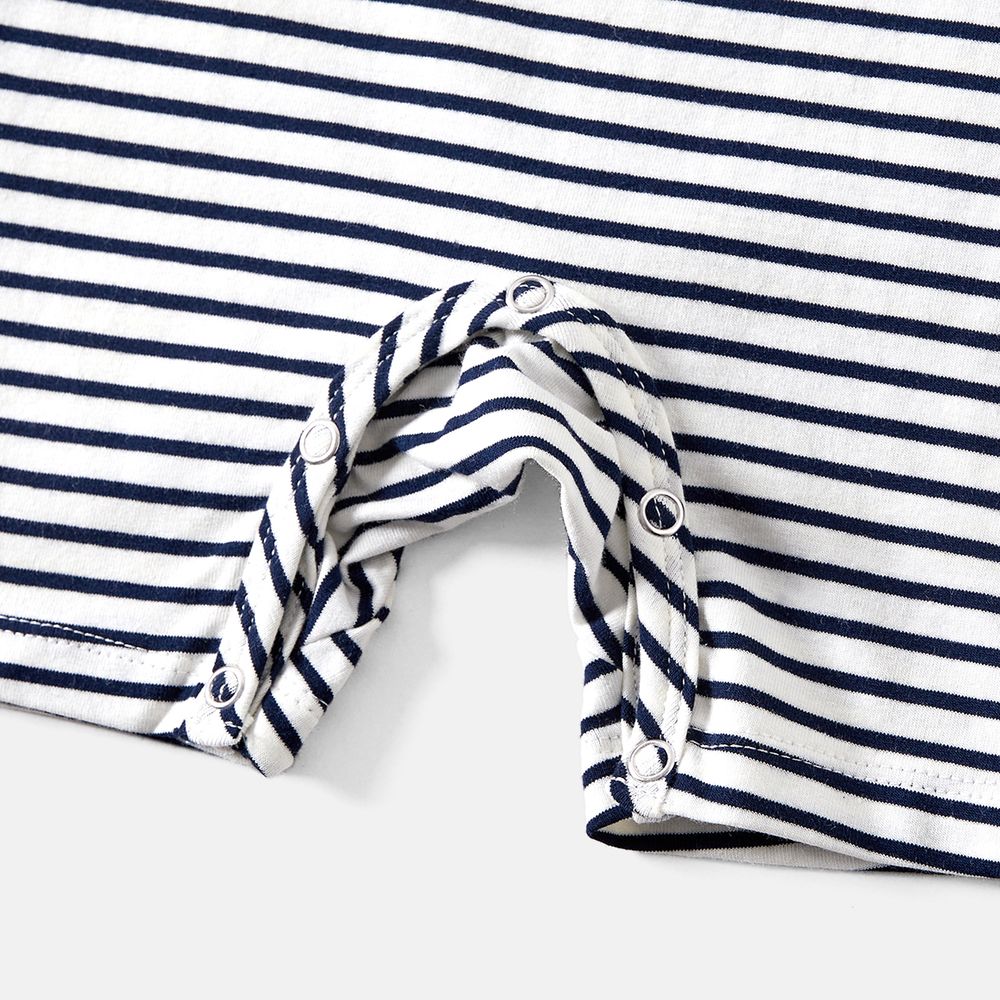 Family Matching 95% Cotton Short-sleeve Colorblock Striped Tee ColorBlock big image 15