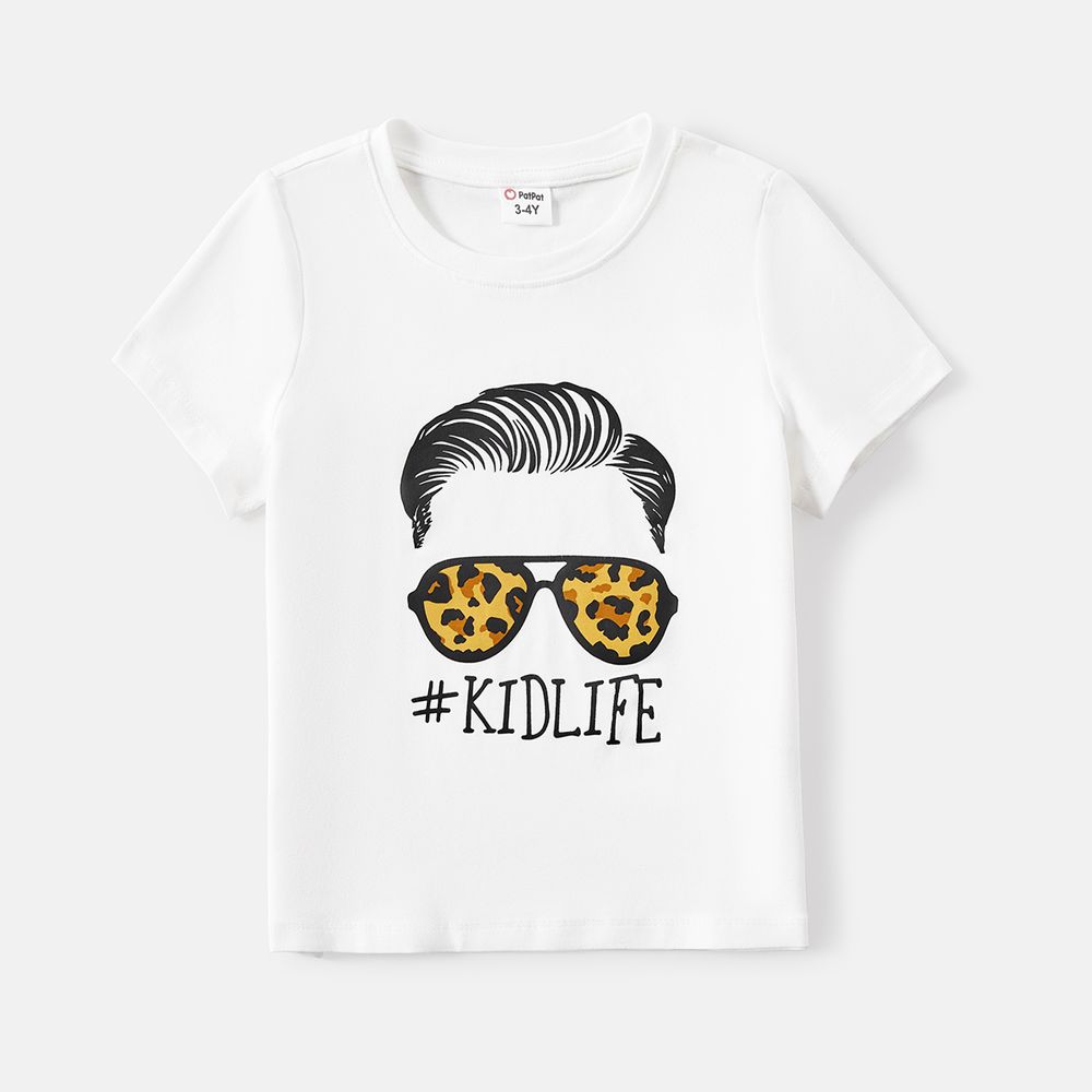 Mommy and Me Cotton Short-sleeve Figure & Letter Print Tee White big image 11