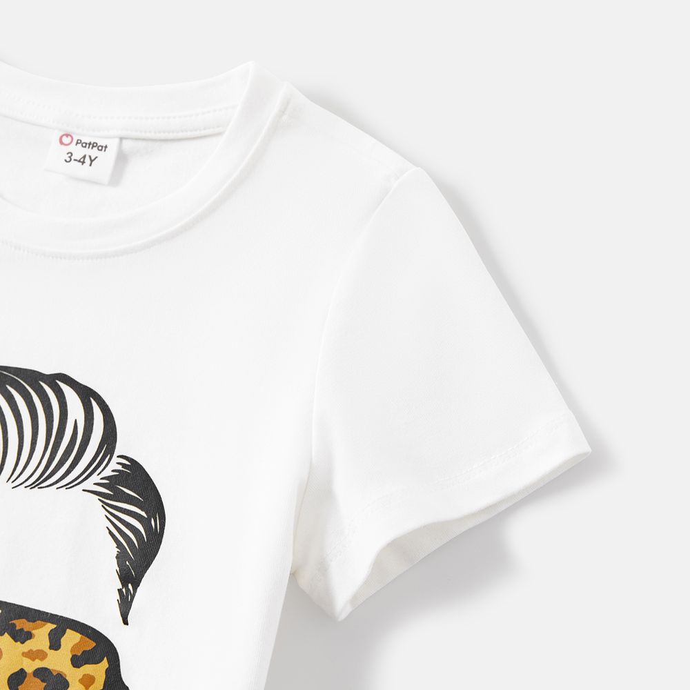 Mommy and Me Cotton Short-sleeve Figure & Letter Print Tee White big image 12