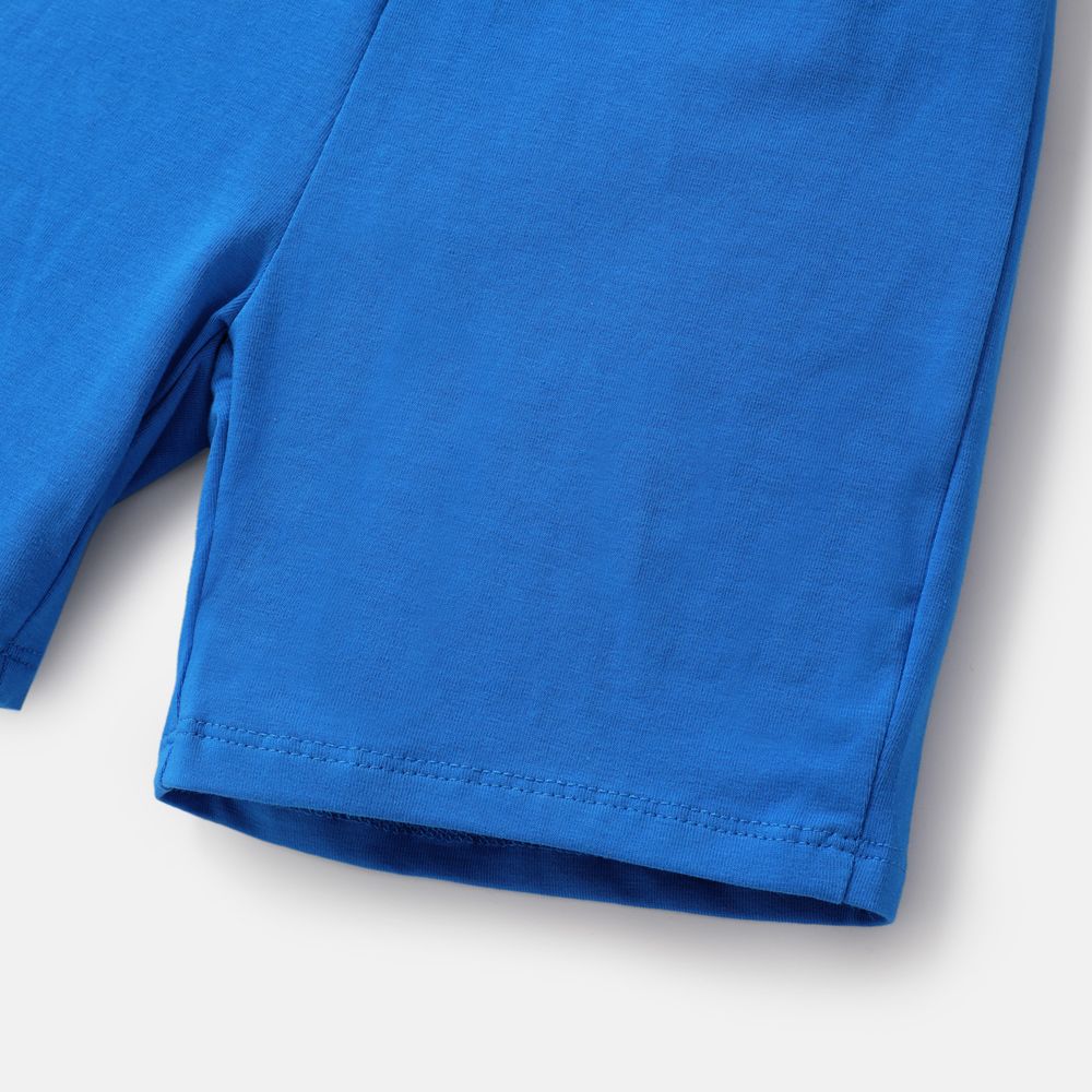 Hot Wheels 2pcs Toddler Boy Naia Colorblock Tank Top and Elasticized Cotton Shorts set Blue big image 4