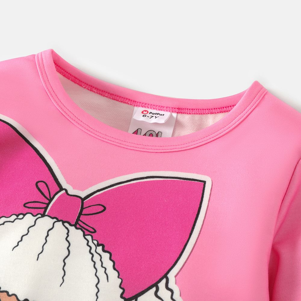 L.O.L. SURPRISE! Kid Girl Letter Characters Print Pullover Sweatshirt PINK-1 big image 4