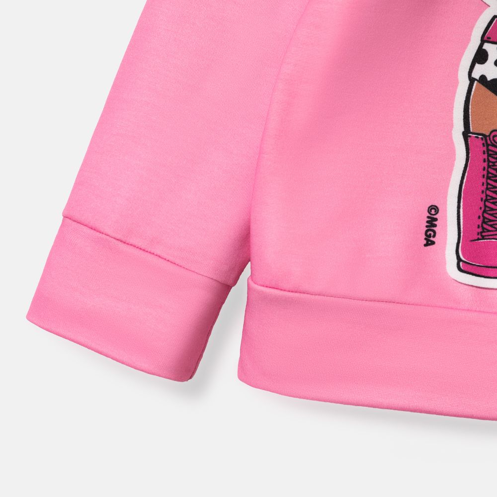 L.O.L. SURPRISE! Kid Girl Letter Characters Print Pullover Sweatshirt PINK-1 big image 5