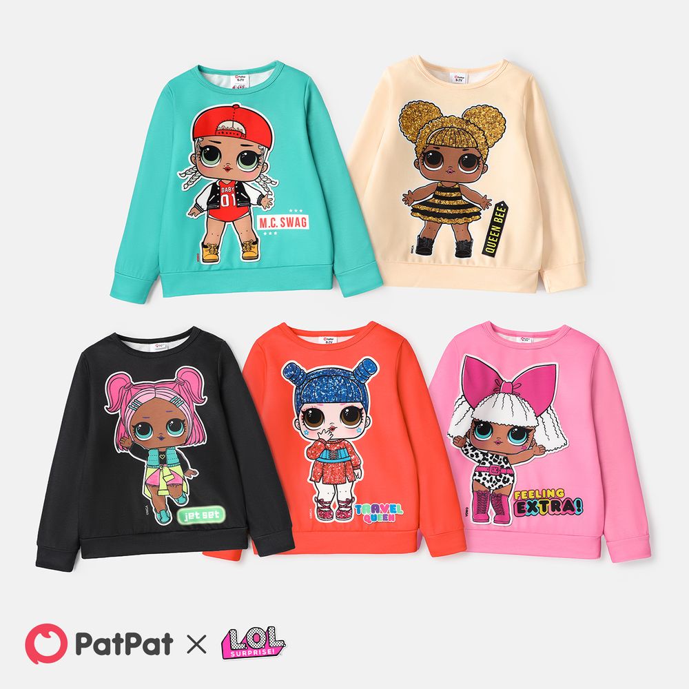L.O.L. SURPRISE! Kid Girl Letter Characters Print Pullover Sweatshirt PINK-1 big image 2
