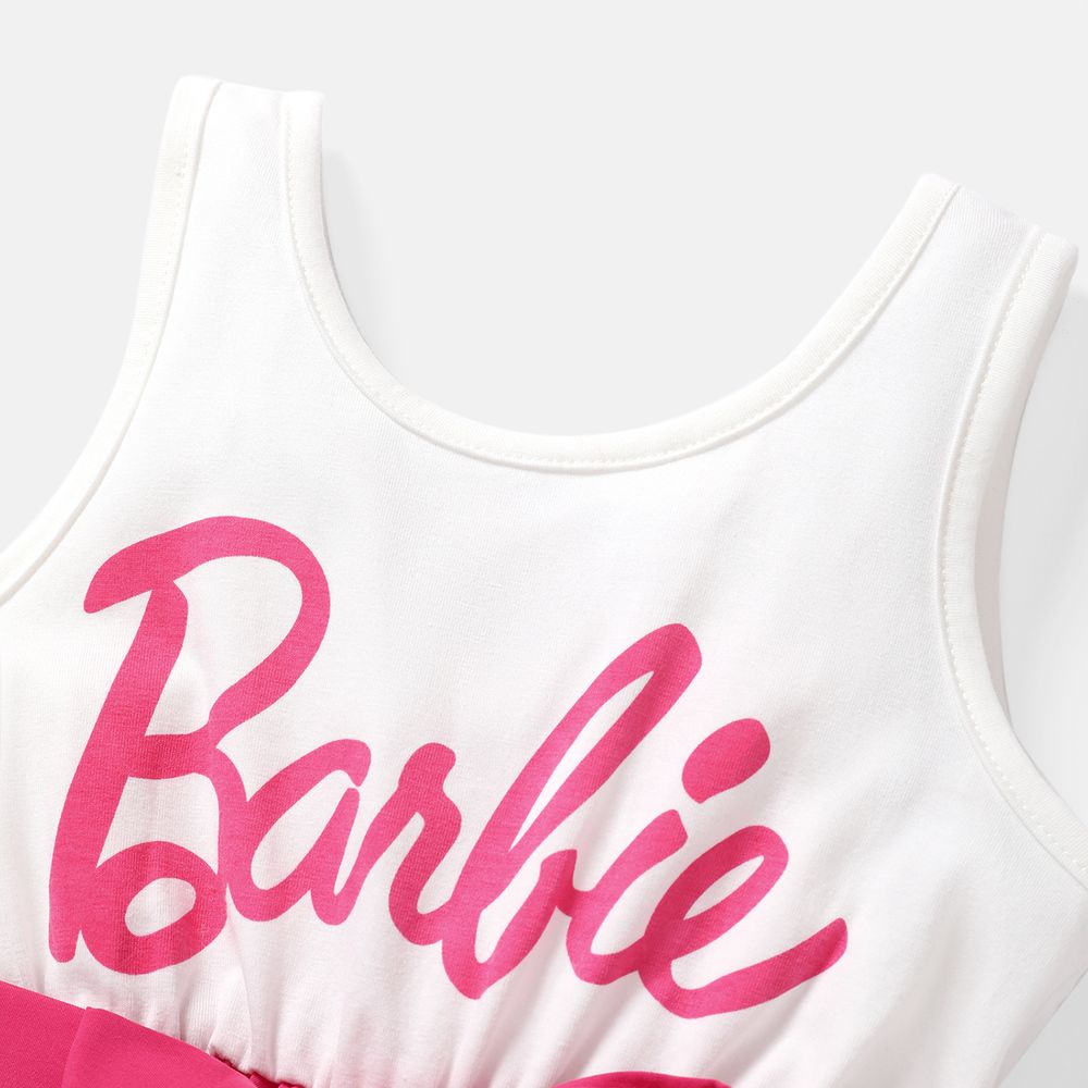 Barbie Mommy and Me Letter Print Belted Combo Tank Rompers White big image 8