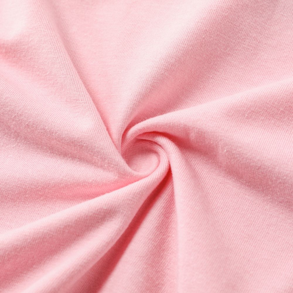 Barbie Toddler/Kid Girl Letter Embroidered Short-sleeve Cotton Tee Light Pink big image 6