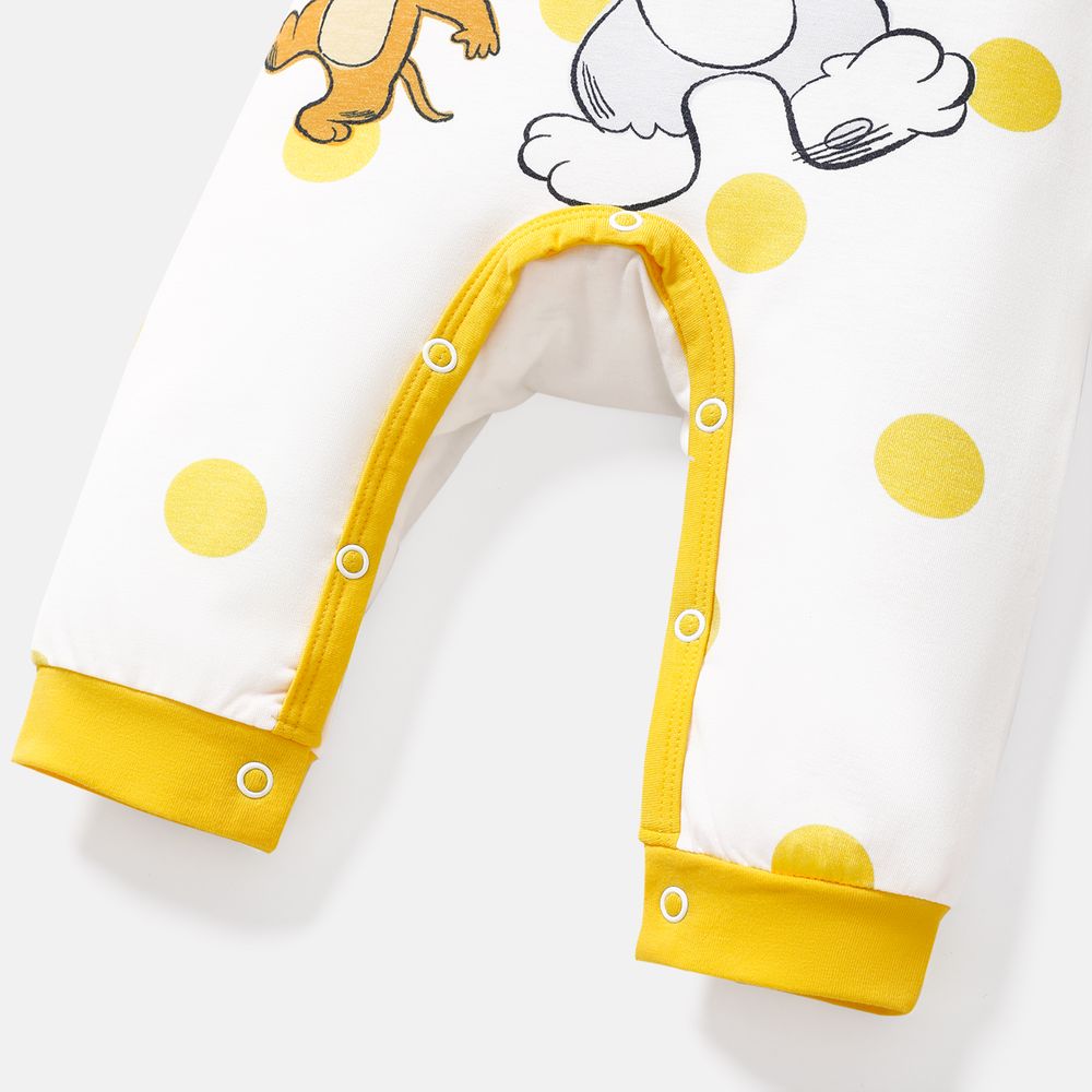 Tom and Jerry Baby Boy Short-sleeve Graphic Print Polka Dots or Striped Naia™ Jumpsuit Yellow big image 6
