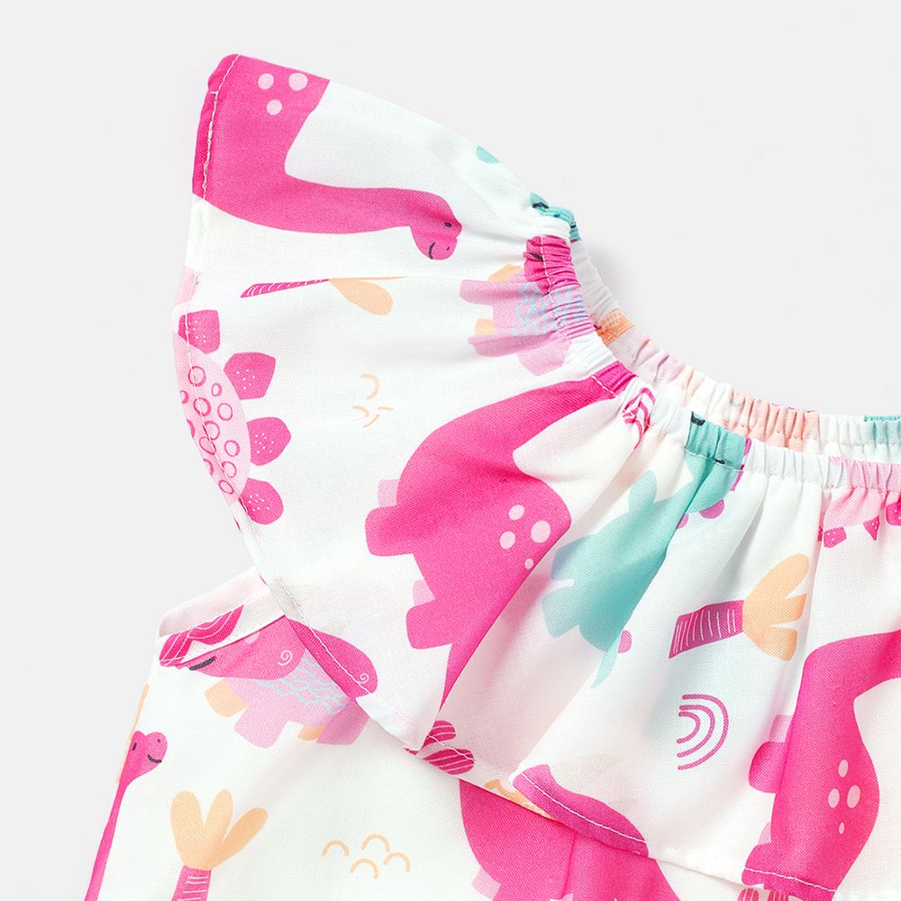 2 unidades Bebé Menina Hipertátil/3D Animais Infantil Sem mangas Conjunto para bebé Roseo big image 4