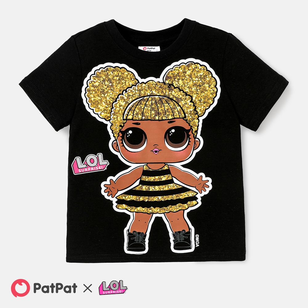 L.O.L. SURPRISE! Toddler/Kid Girl Character Print Short-sleeve Cotton Tee or Skirt Leggings Black big image 1