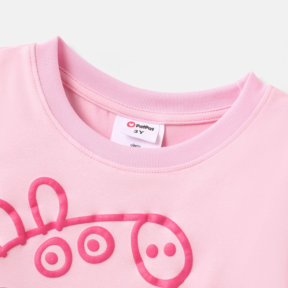 Peppa Pig Toddler Girl Character Print Short-sleeve Cotton Tee or Shorts Pink big image 3