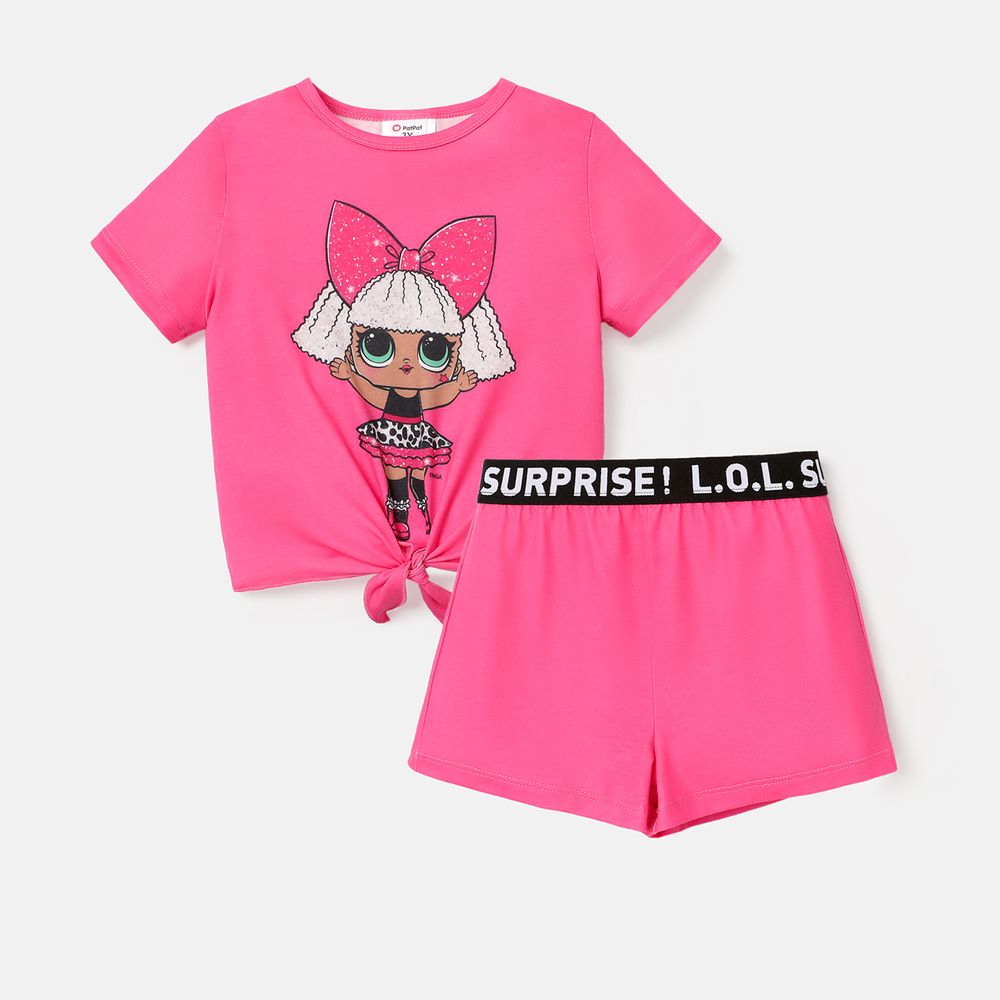 L.O.L. SURPRISE! 2pcs Toddler/Kid Girl Naia Character Print Short-sleeve Tee and Shorts Set Roseo big image 6