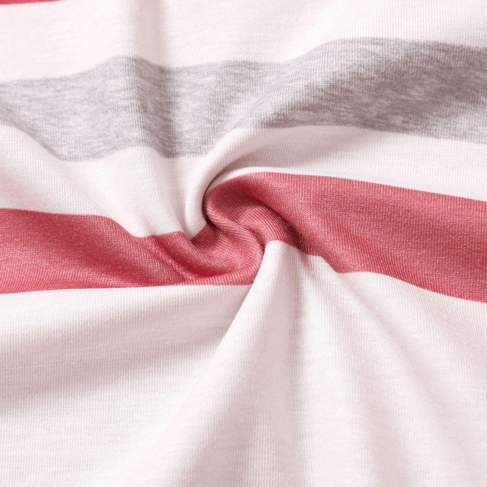 Family Matching Short-sleeve Colorblock Naia™ Polo Shirts and Allover Print V Neck Ruffle Trim Tulip Hem Dresses Sets ColorBlock big image 14