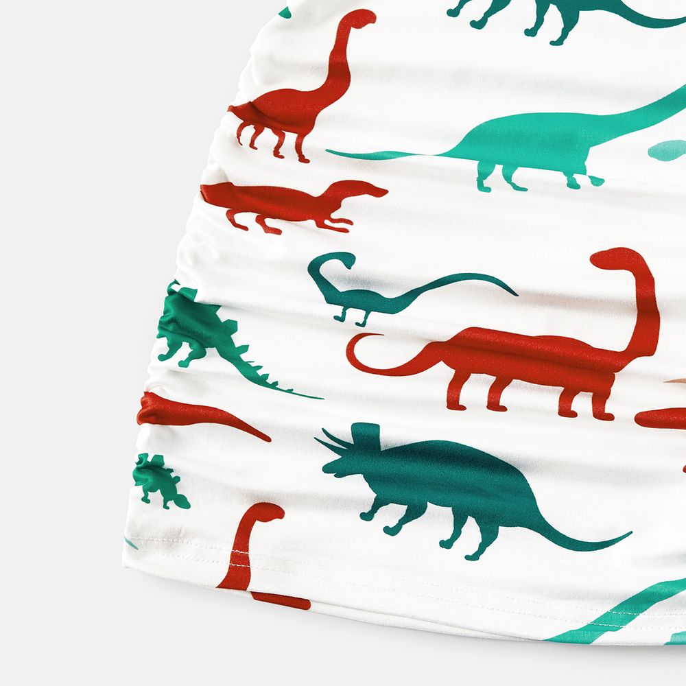 Look Familial Dinosaure Manches courtes Tenues de famille assorties Ensemble Multicolore big image 5