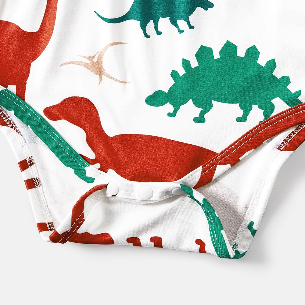 Look Familial Dinosaure Manches courtes Tenues de famille assorties Ensemble Multicolore big image 7