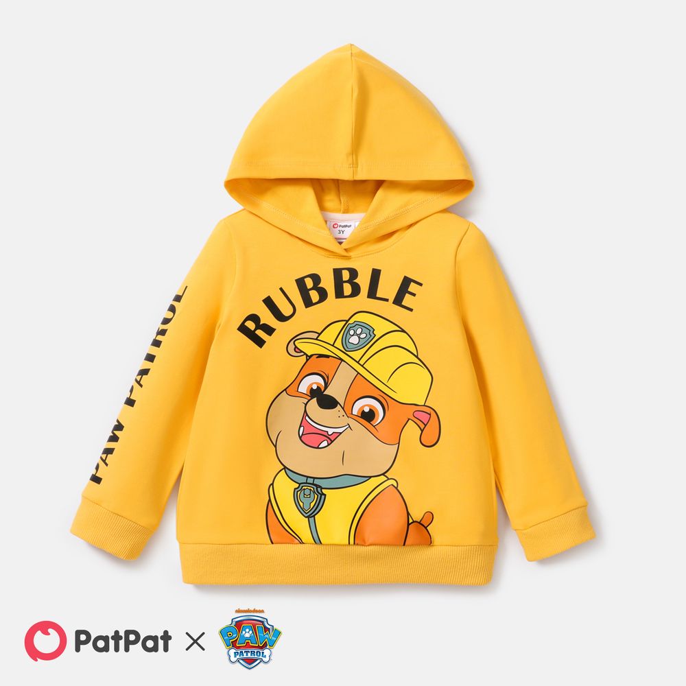 Patrulha Canina Criança Unissexo Com capuz Básico Cão Sweatshirt Amarelo big image 1