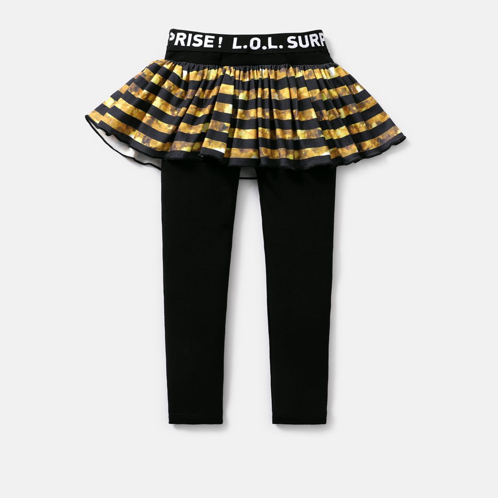 L.O.L. SURPRISE! Toddler/Kid Girl Naia Cotton Bowknot Design/Stripe Skirt Leggings Black big image 3