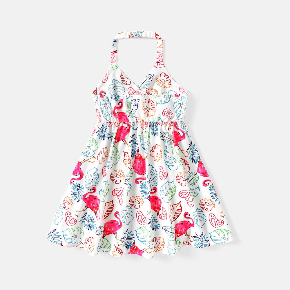 Kid Girl Floral Allover Print Halter Dress Multicolour-1 big image 2