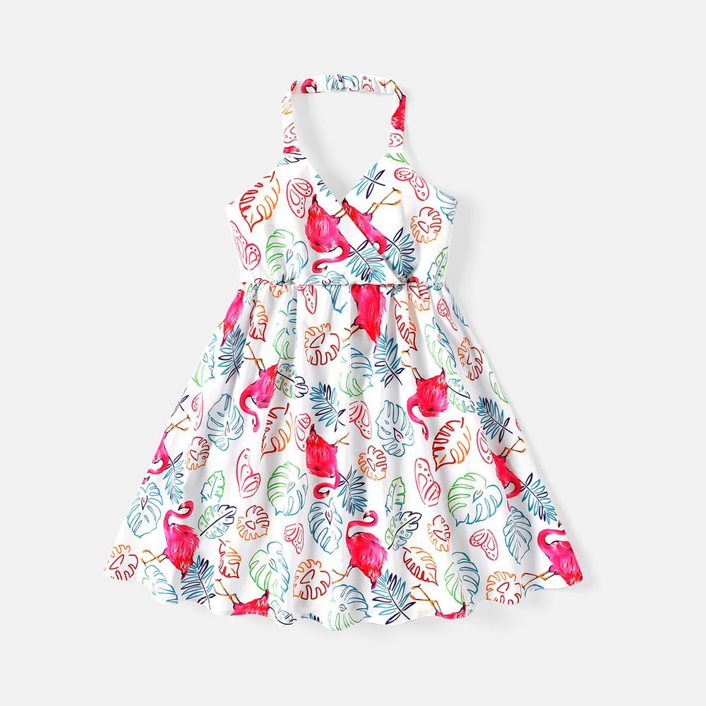 Kid Girl Floral Allover Print Halter Dress Multicolour-1 big image 1