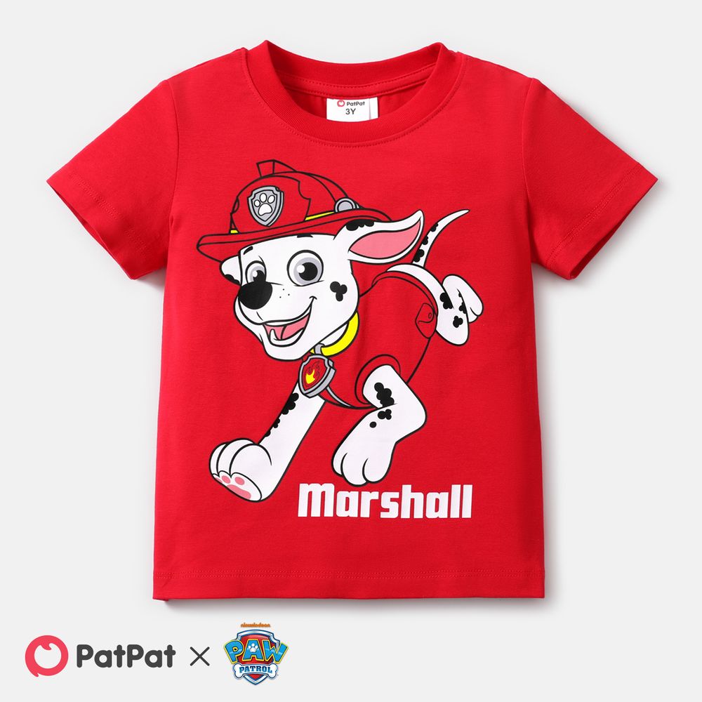 PAW Patrol Toddler Girl/Boy Character Print Short-sleeve Cotton Tee or Naia™ Shorts Red-2 big image 1