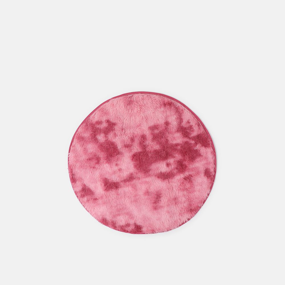 Nordic Tie-dye Gradient Round Carpet Chair Long Hair Bedroom Rug Home Living Room Bedside Mat Computer Entrance Hall Non-slip Dark Pink big image 2
