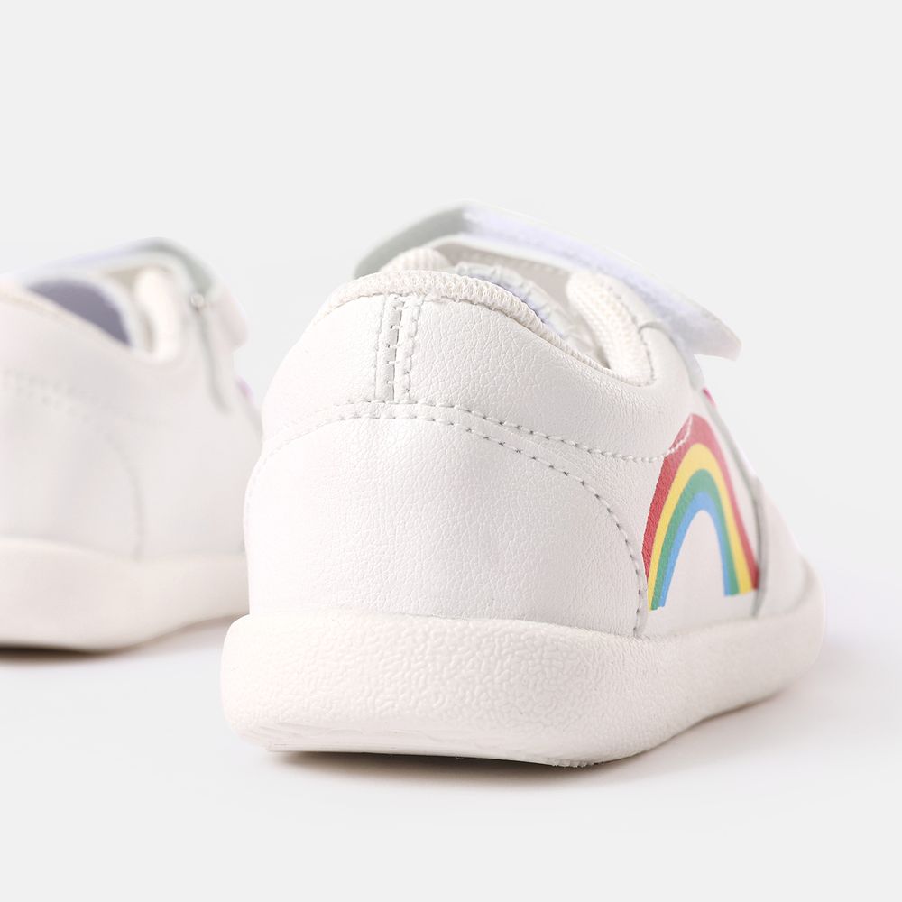 Toddler / Kid Rainbow Lightweight Sneakers (Shoelace Color Gradient is Random) White big image 5