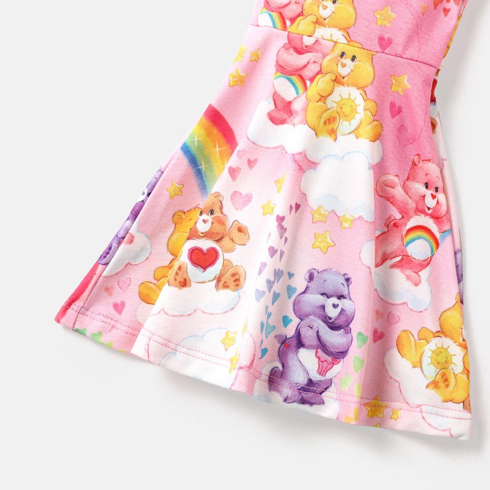 Care Bears Toddler Girl 2pcs Rainbow Print Naia Short-sleeve Tee and Flared Pants Set Pink big image 4