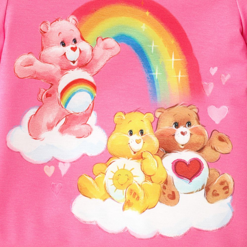 Care Bears Toddler Girl 2pcs Rainbow Print Naia Short-sleeve Tee and Flared Pants Set Pink big image 3
