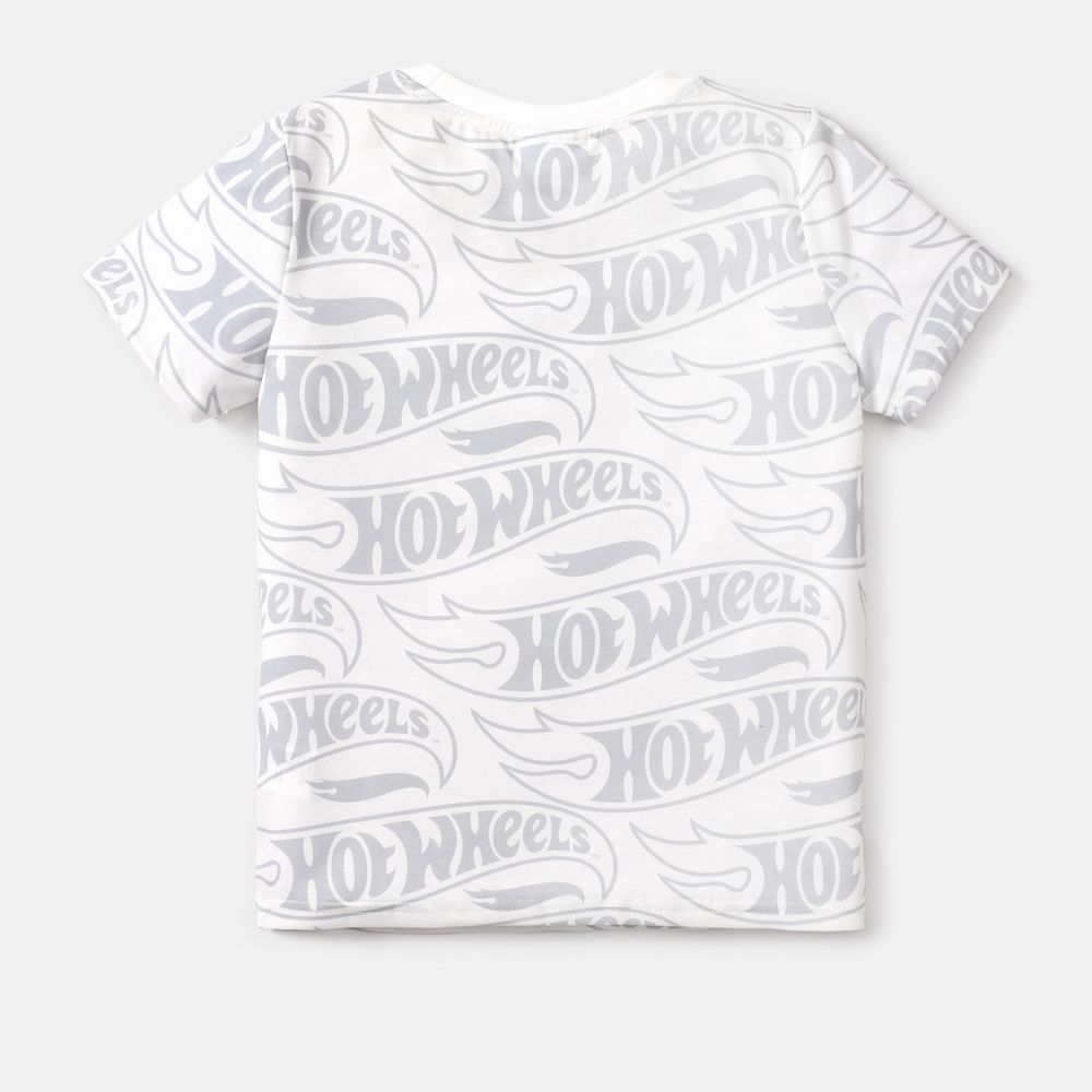 Hot Wheels Kid Boy Letter Print Short-sleeve Tee White big image 5