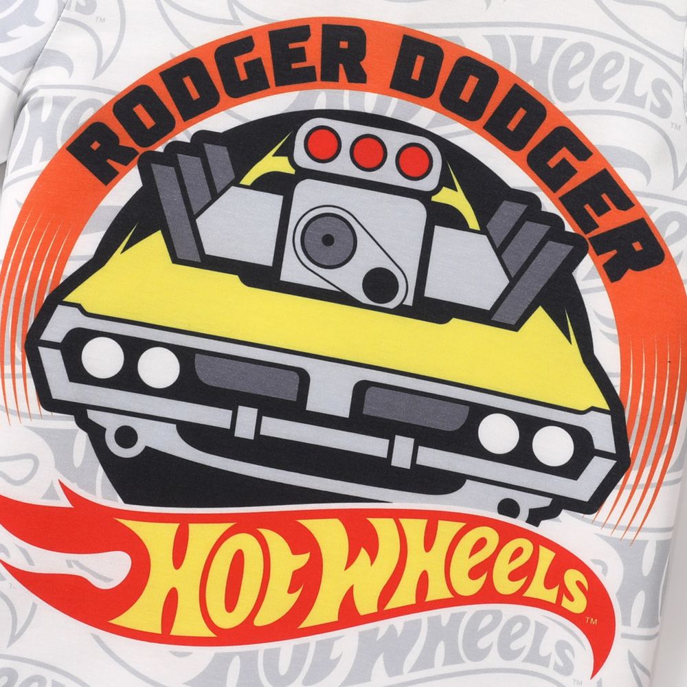 Hot Wheels Kid Boy Letter Print Short-sleeve Tee White big image 2