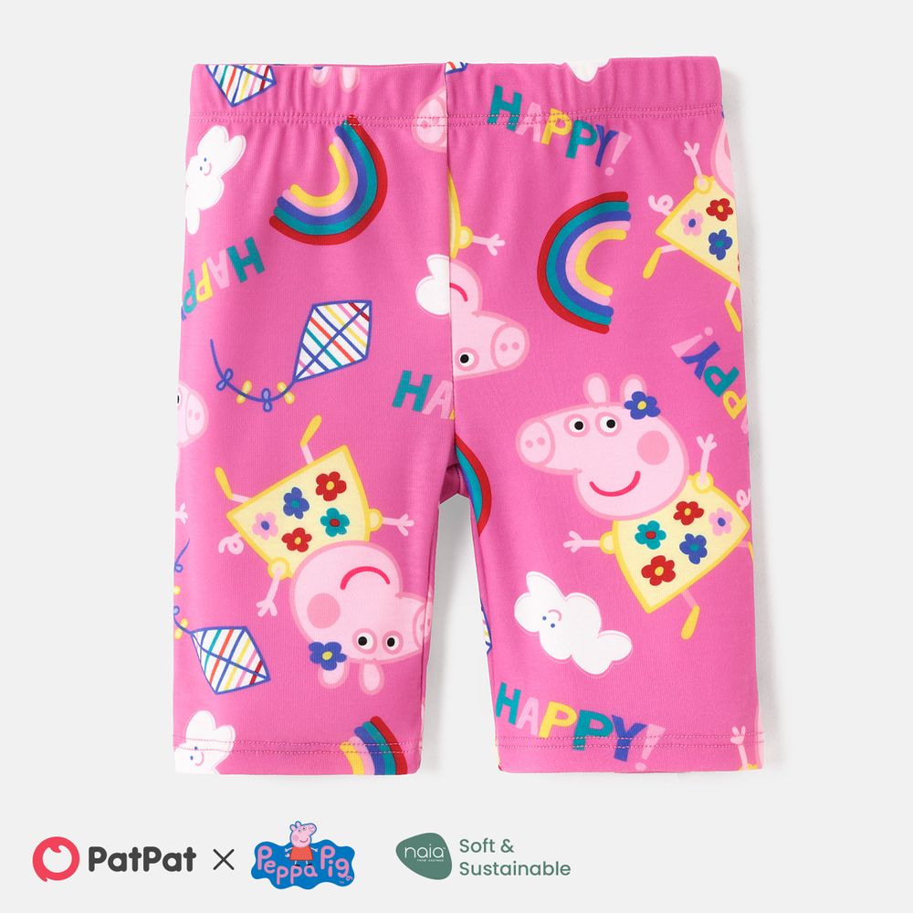 Peppa Pig Toddler Girl Rainbow/Stripe & Character Print Leggings Roseo big image 1