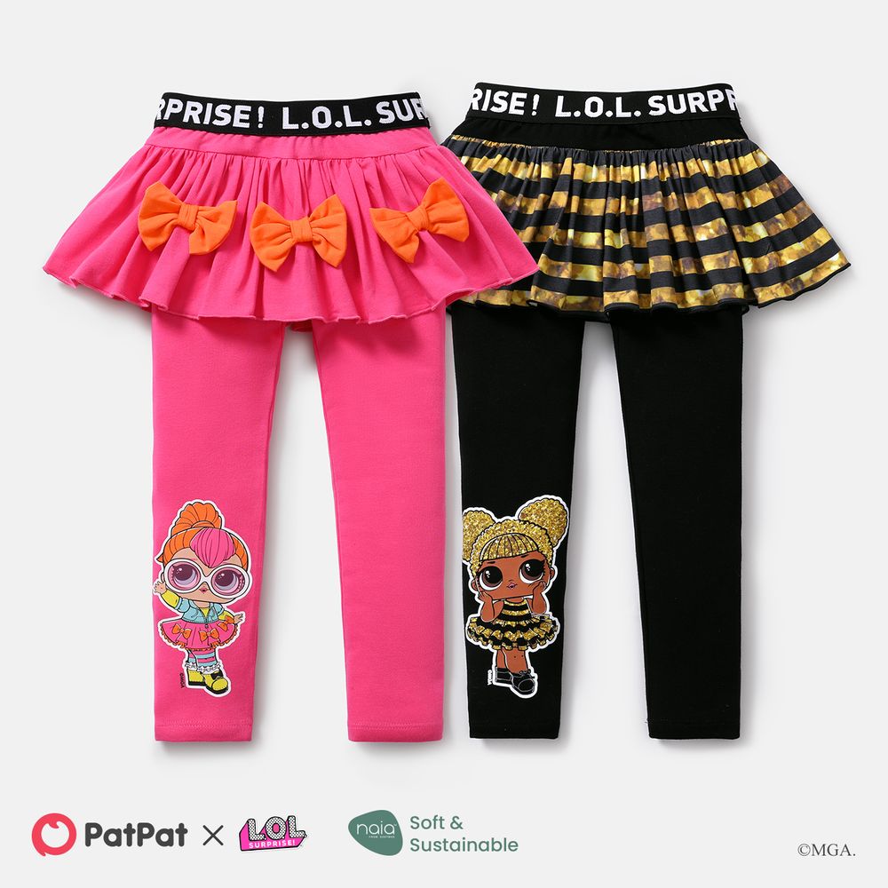 L.O.L. SURPRISE! Toddler/Kid Girl Naia Cotton Bowknot Design/Stripe Skirt Leggings Black big image 6
