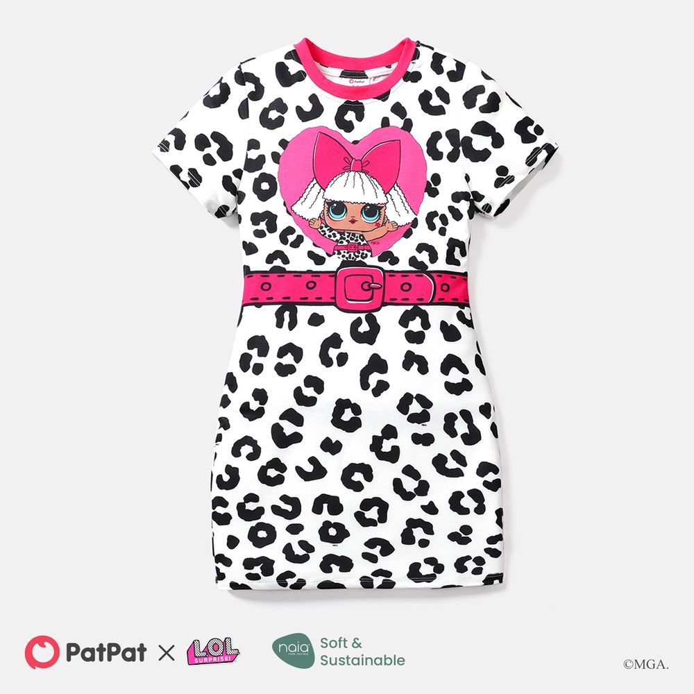 L.O.L. SURPRISE! Kid Girl Naia Leopard Print Short-sleeve Dress BlackandWhite big image 1