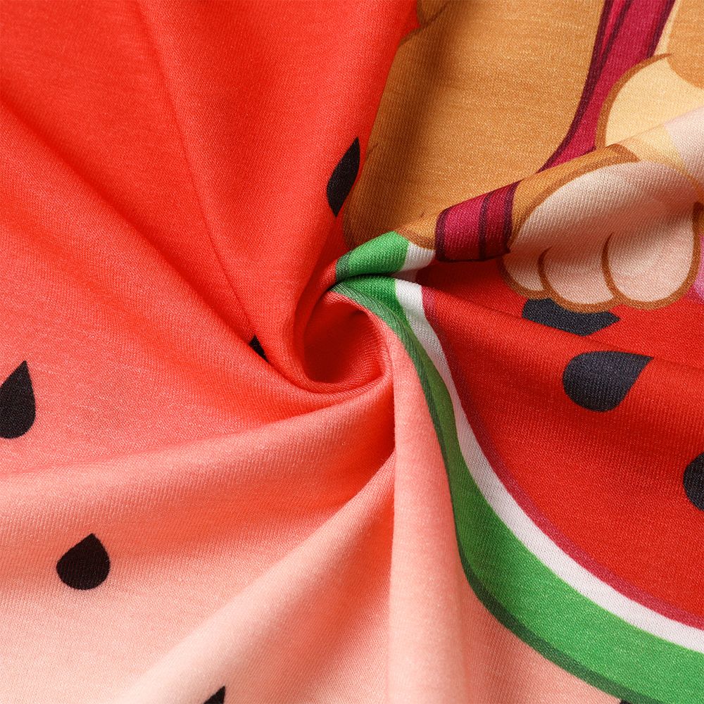 PAW Patrol Toddler Girl Watermelon Print Bowknot Design Sleeveless Dress Red big image 5