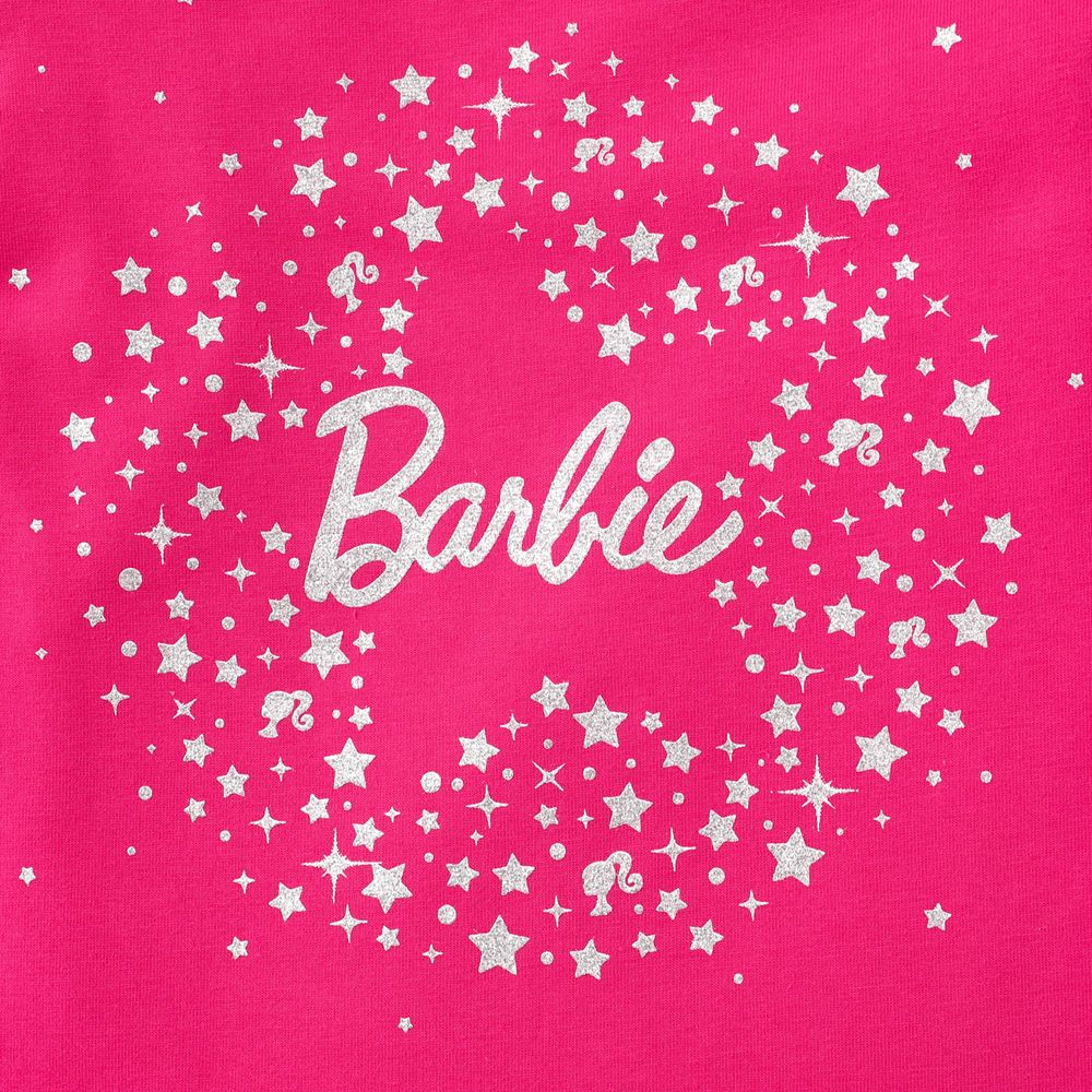 Barbie Kleinkind/Kind Mädchen Taschendesign Kurzarmkleid aus Baumwolle mit Kapuze roseo big image 4