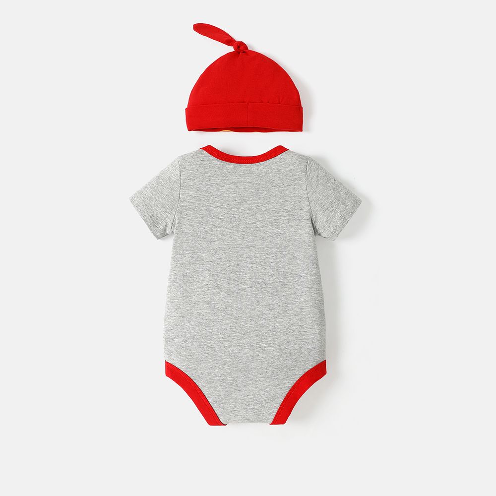 Harry Potter Baby Boy/Girl 2pcs Cotton Shiny Graphic Romper & Hat Set Grey big image 3