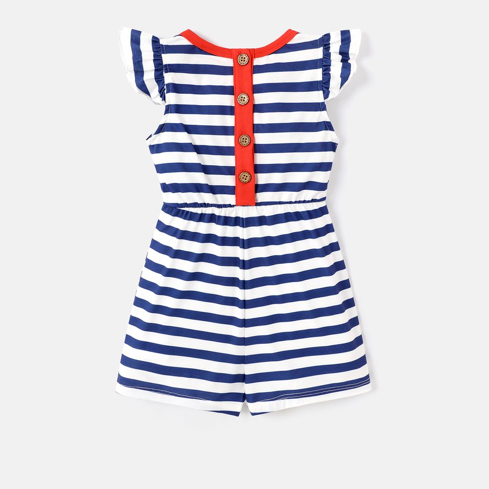 L.O.L. SURPRISE! Toddler/Kid Girl Stripe Flutter-sleeve Rompers BLUE WHITE big image 2
