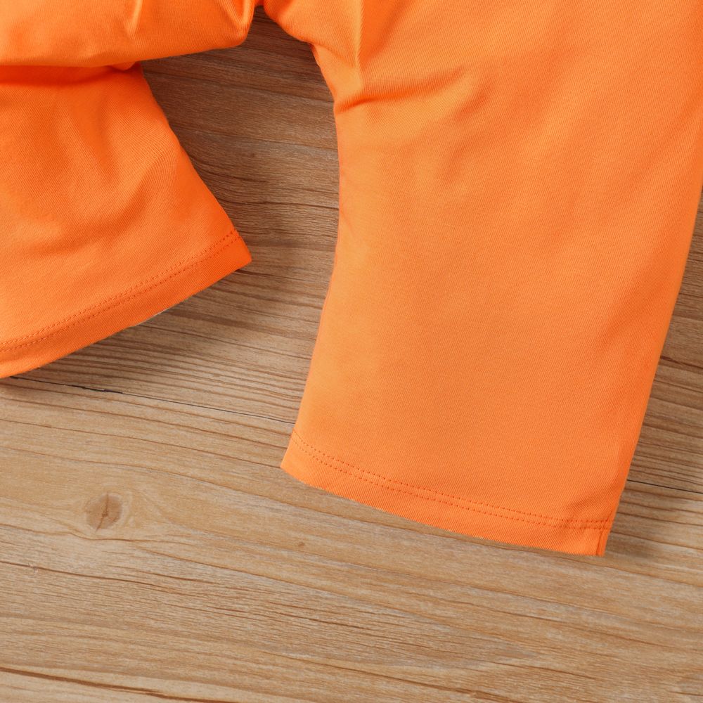 Toddler Girl/Boy Solid Color Cotton Sleeveless Jumsuits Orange big image 5