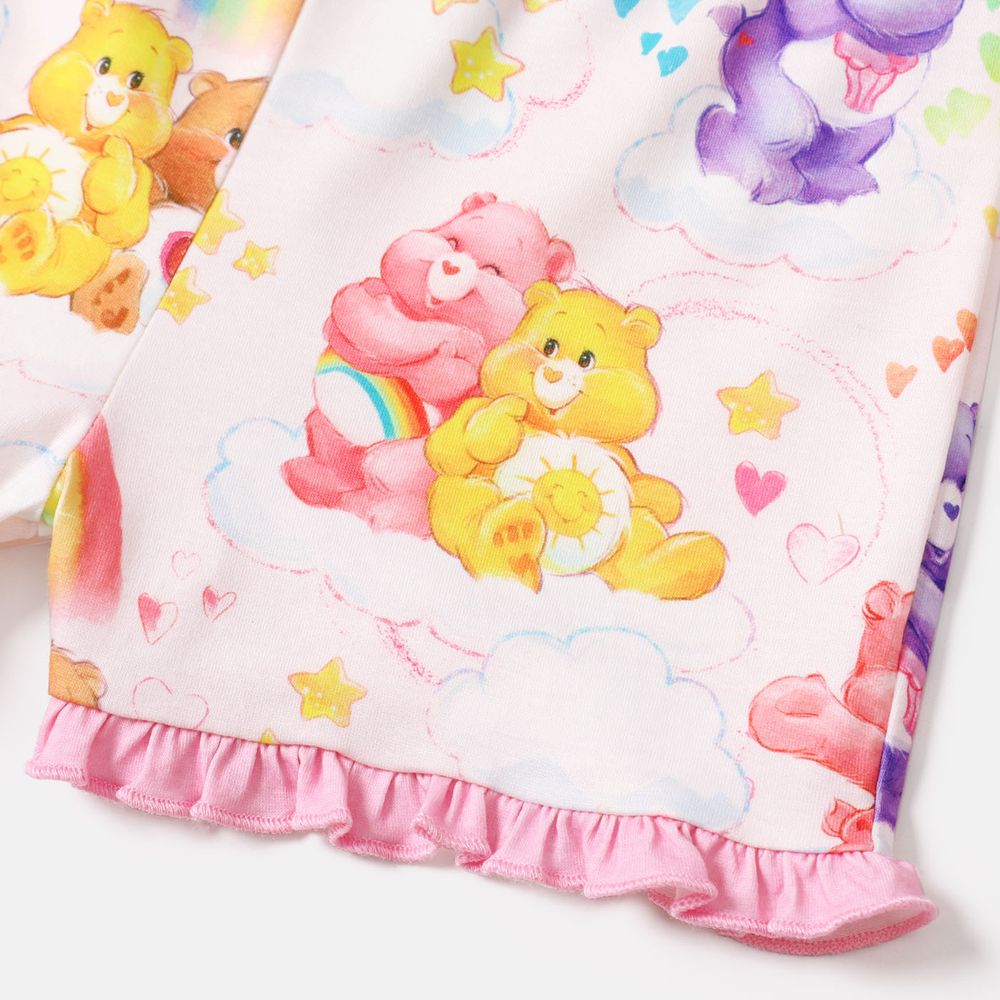 Care Bears Mommy and Me Allover Print Ruffle Trim Tank Top & Shorts Sets PinkyWhite big image 12