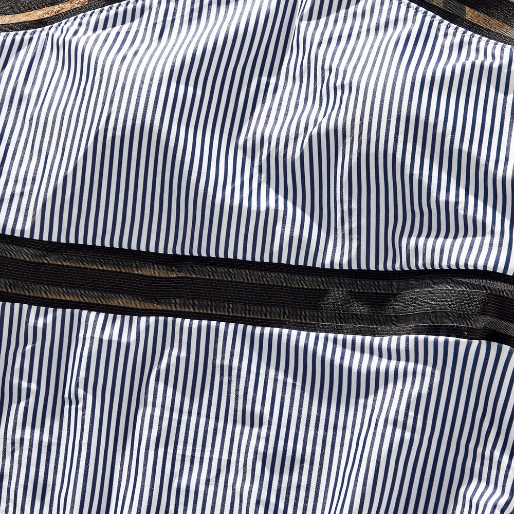 Family Matching Pinstriped One-piece Swimsuit and Colorblock Swim Trunks Shorts Blue grey big image 14