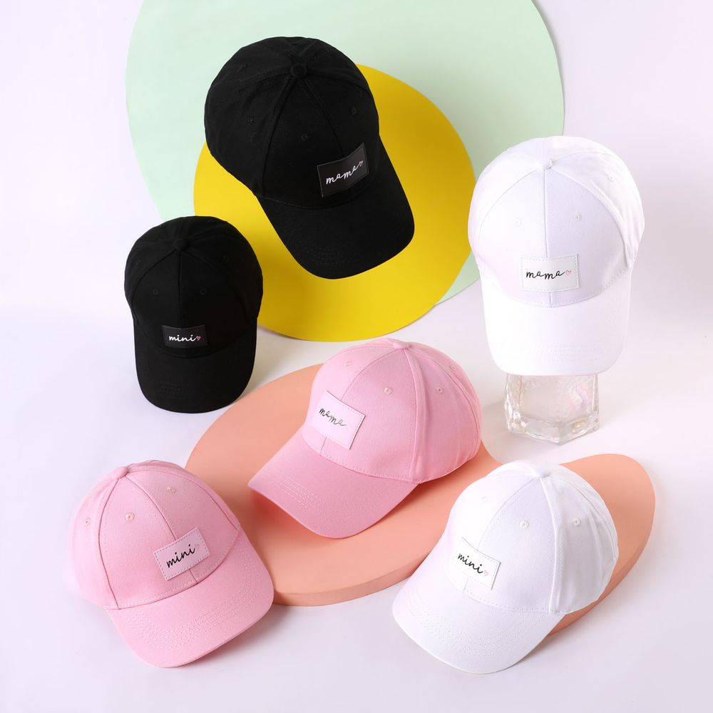 2-pack Solid Letter Label Baseball Cap for Mom and Me White big image 6