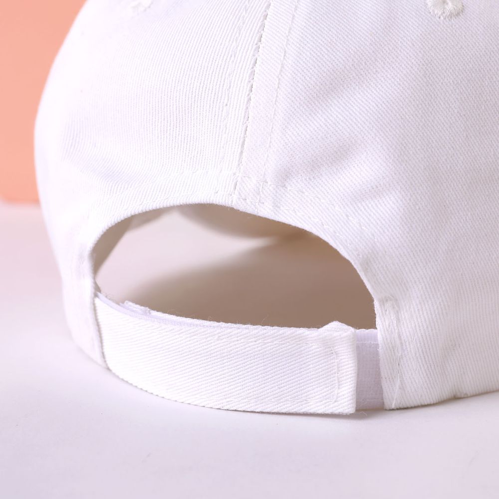 2-pack Solid Letter Label Baseball Cap for Mom and Me White big image 5