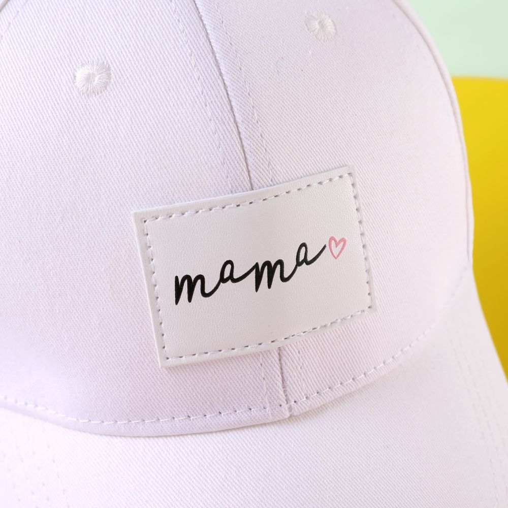 2-pack Solid Letter Label Baseball Cap for Mom and Me White big image 4