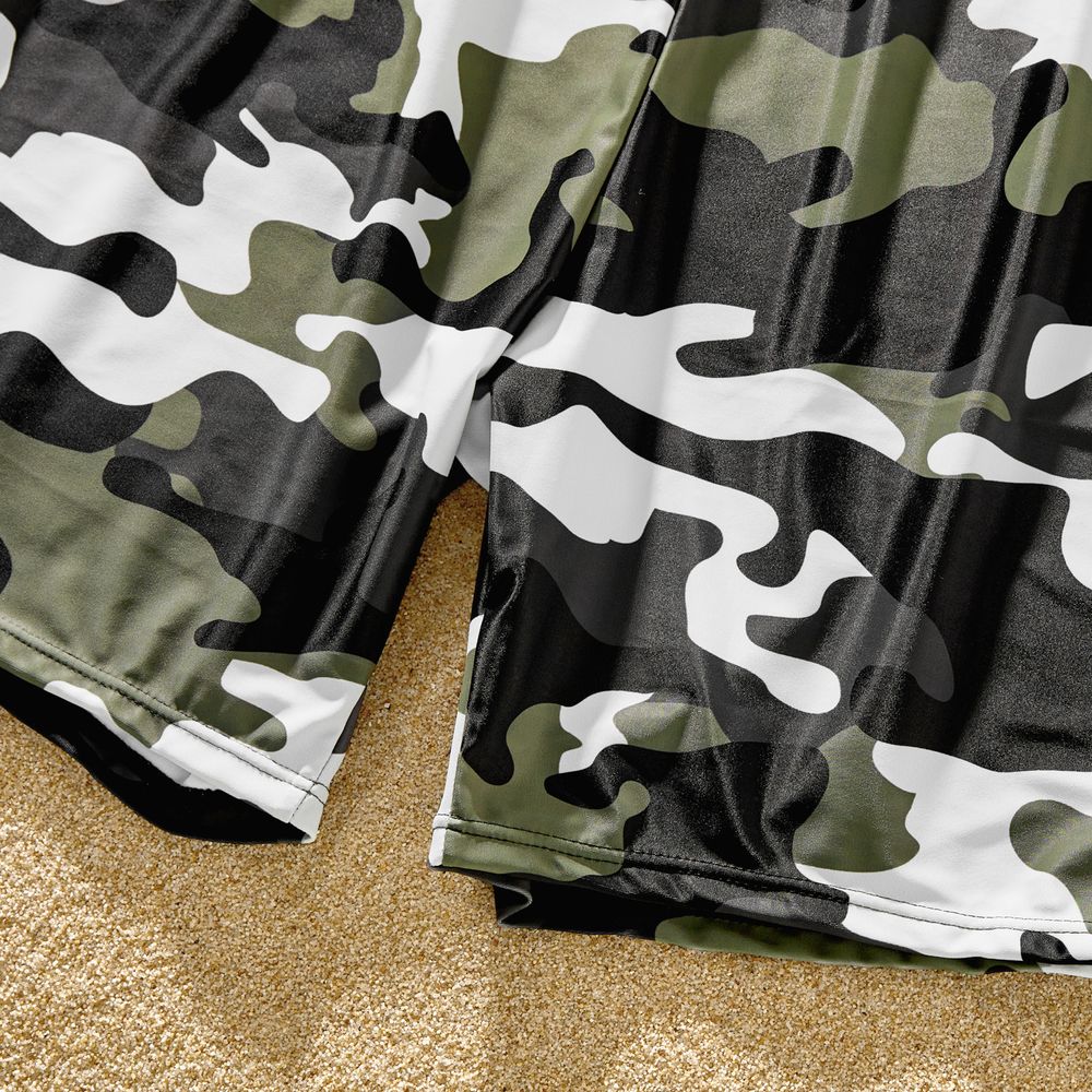 Family Matching Camouflage Print Strappy One-piece Swimsuit and Swim Trunks Shorts Camouflage big image 17