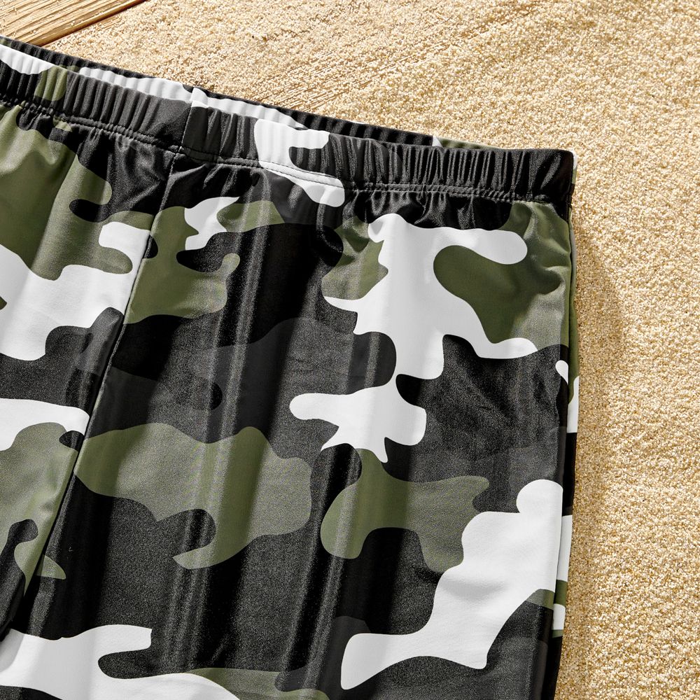Family Matching Camouflage Print Strappy One-piece Swimsuit and Swim Trunks Shorts Camouflage big image 16