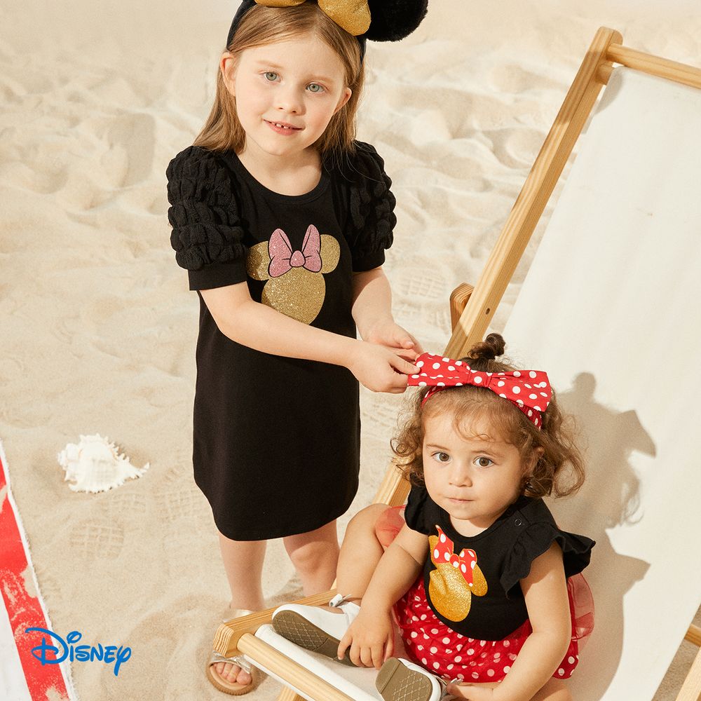 Disney Family Matching Black Cotton Short-sleeve Graphic Dress or Tee Black big image 13