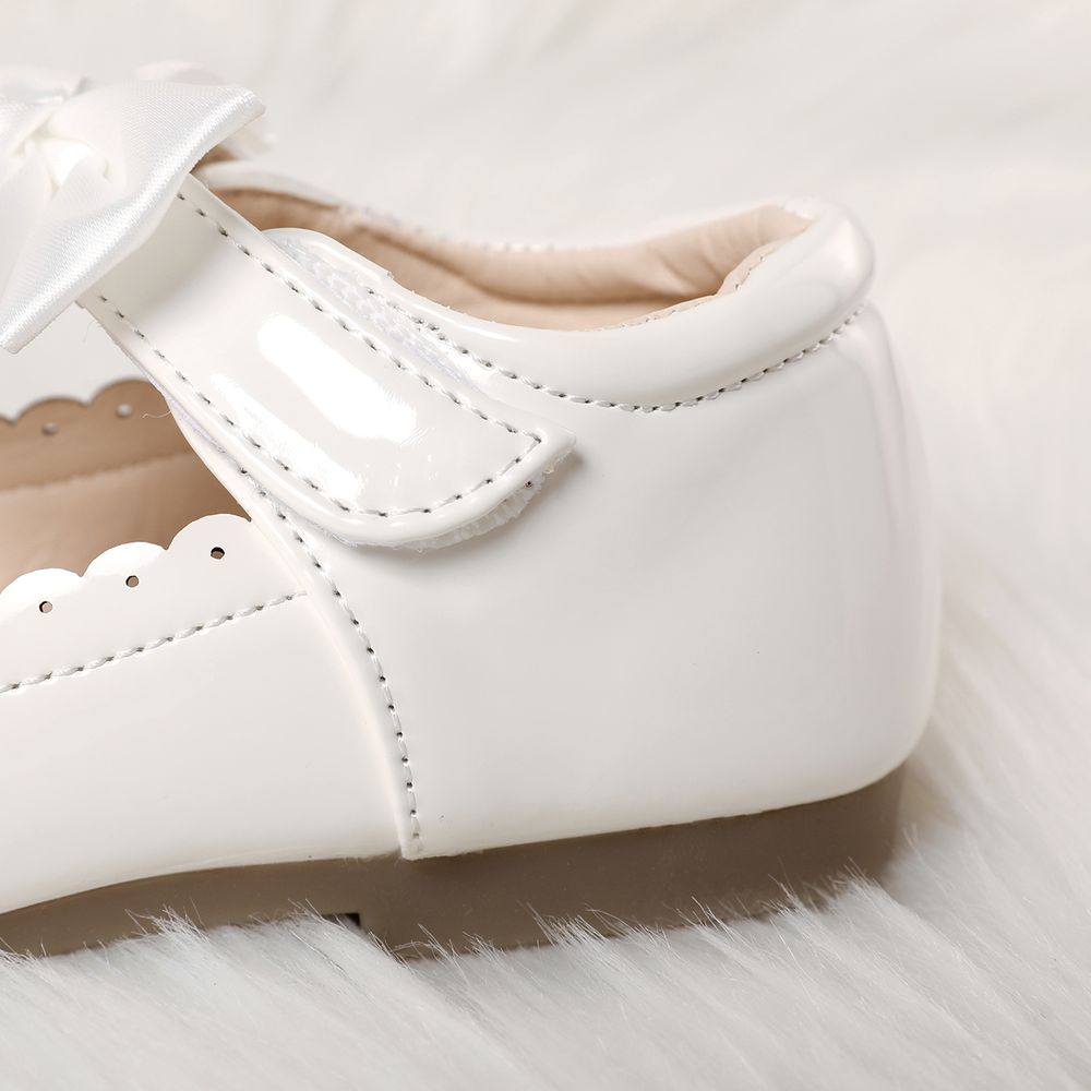 Toddler / Kid Wavy Edge Bow Ribbon Decor White Princess Shoes White big image 8