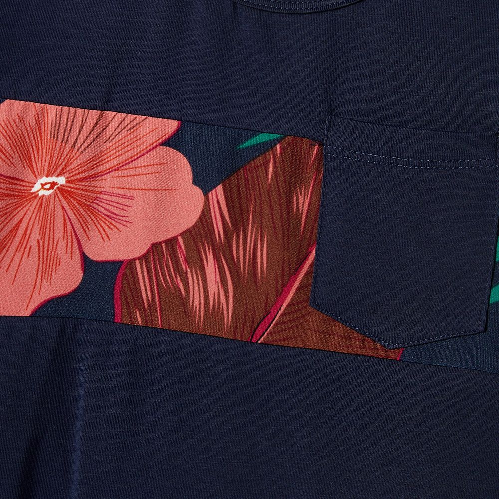 Family Matching Plant Floral Print Slip Dresses and Short-sleeve T-shirts Sets Deep Blue big image 8