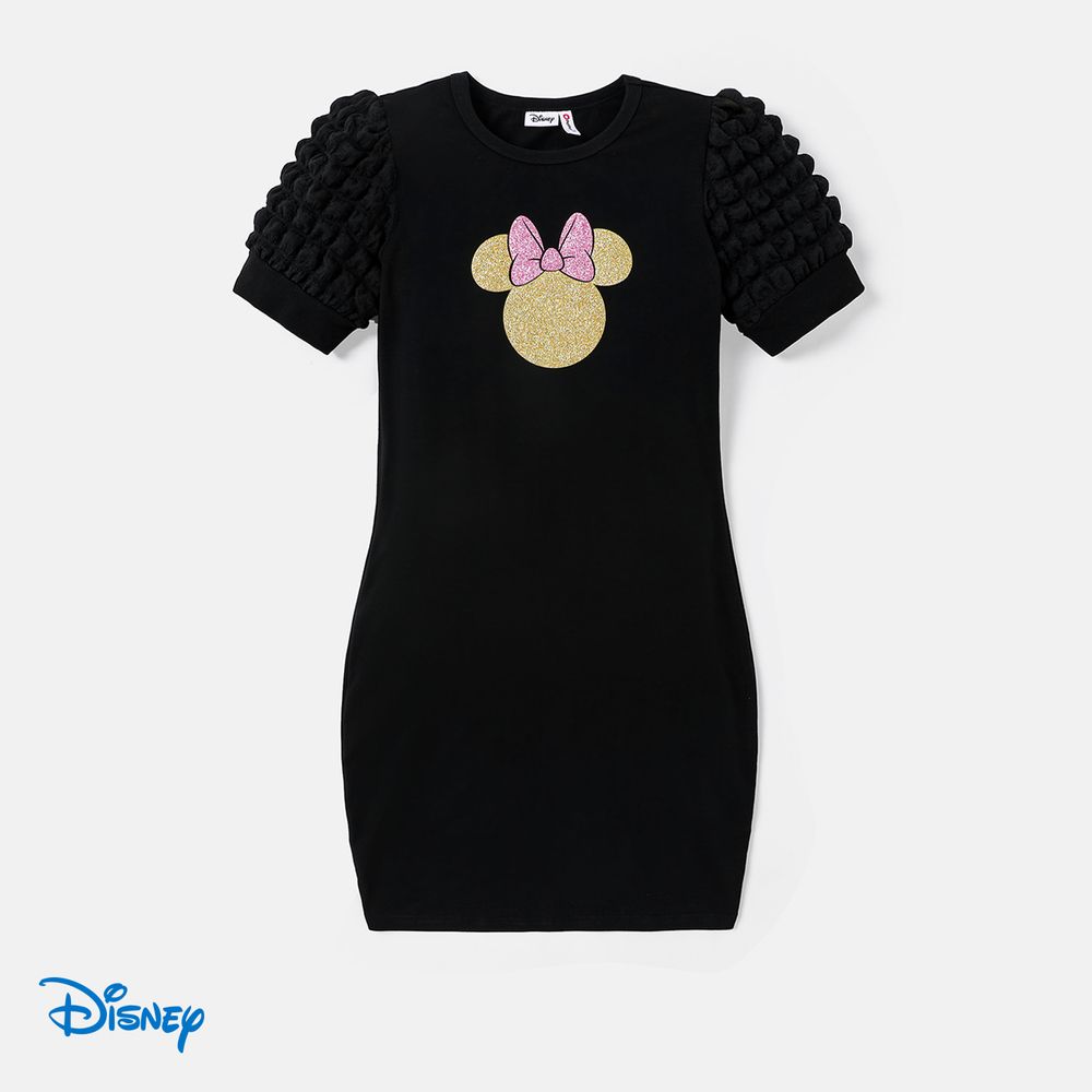 Disney Family Matching Black Cotton Short-sleeve Graphic Dress or Tee Black big image 16